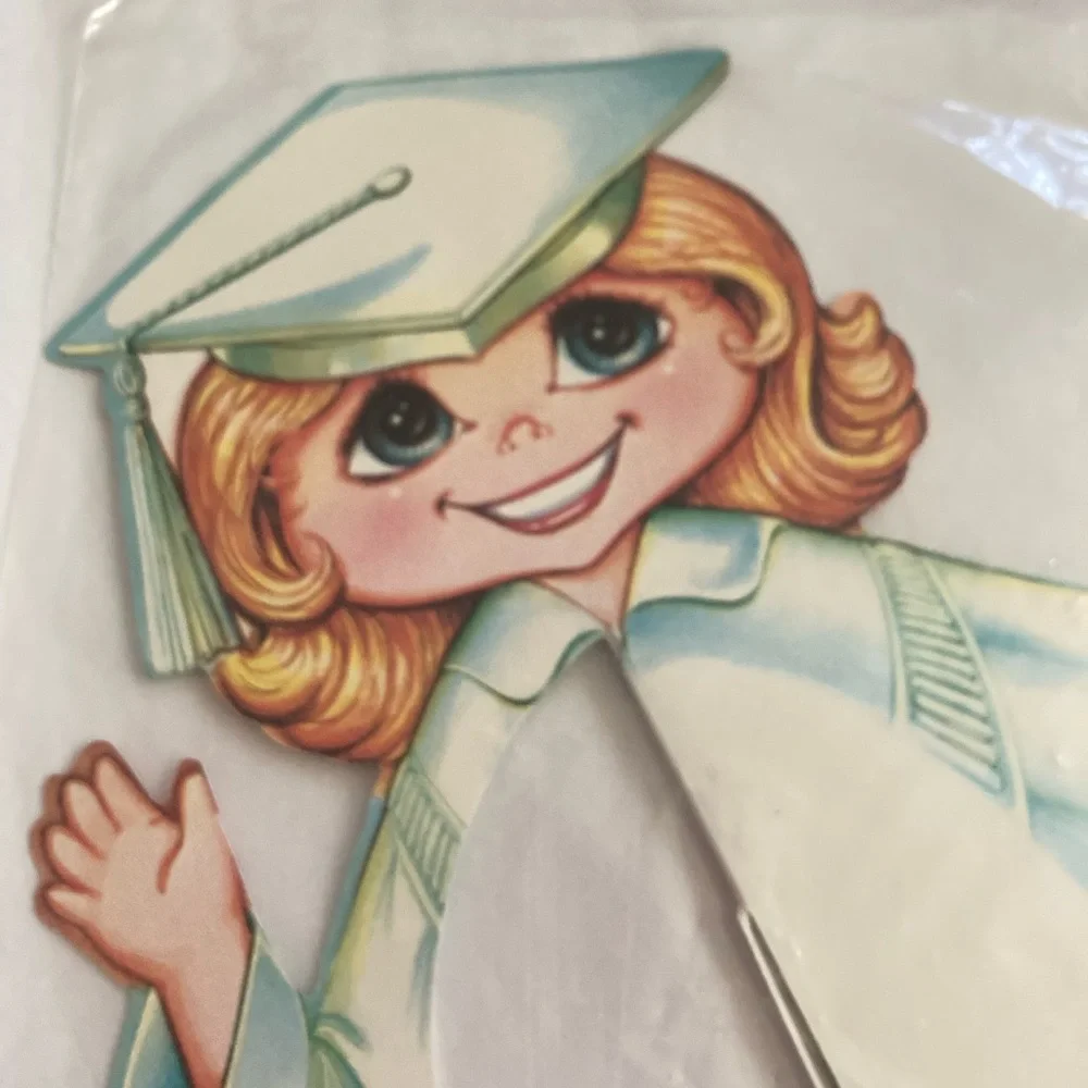 NWT VTG Beistle Co 1983 Honeycomb Graduation girl decoration 10”